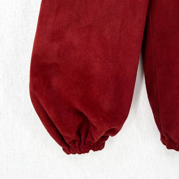 ALEXANDRA AND GAIL Vintage Suede Skirt Suit Set Small 2 Piece Set Burgundy Black - Picture 7 of 16